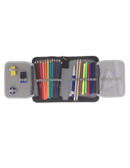 Penar echipat School friendly 1 fermoar 2 extensii, 31 piese, Motiv unicorn, Roz