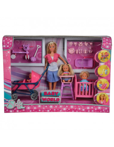Papusa Simba Steffi Love 29 cm Baby World in bluza cu buline