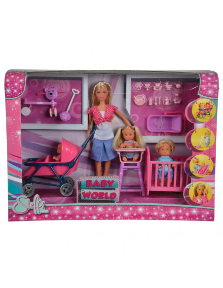 Papusa Simba Steffi Love 29 cm Baby World in bluza cu buline