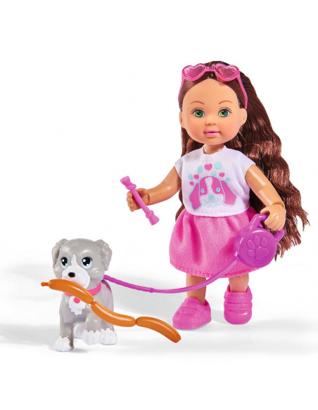 Papusa Simba Evi Love 12 cm Holiday Friend cu catelus si