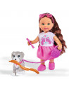 Papusa Simba Evi Love 12 cm Holiday Friend cu catelus si