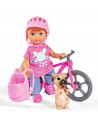 Papusa Simba Evi Love 12 cm Holiday Bike cu bicicleta si