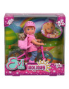 Papusa Simba Evi Love 12 cm Holiday Bike cu bicicleta si