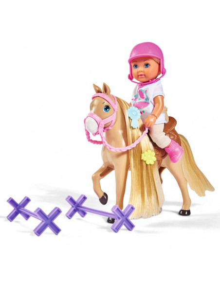 Papusa Simba Evi Love 12 cm Holiday Horse cu calut si