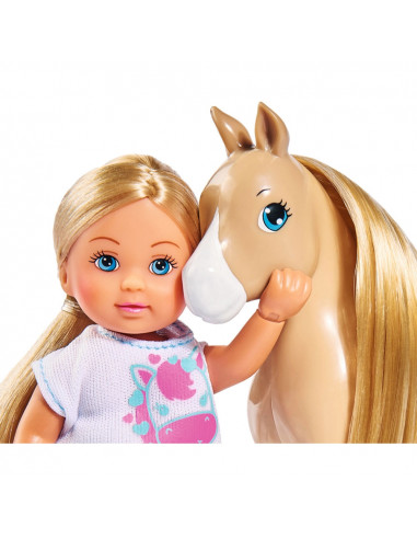 Papusa Simba Evi Love 12 cm Holiday Horse cu calut si