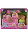 Papusa Simba Evi Love 12 cm Holiday Horse cu calut si