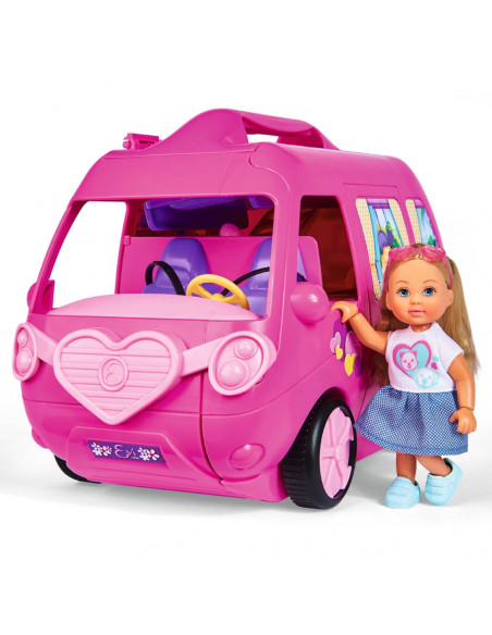 Papusa Simba Evi Love 12 cm Holiday Camper cu rulota si