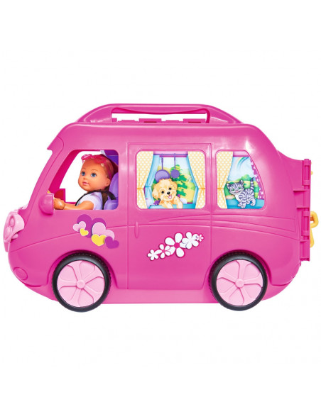 Papusa Simba Evi Love 12 cm Holiday Camper cu rulota si