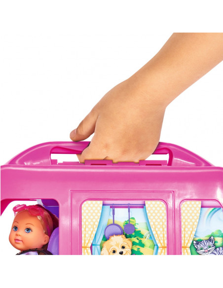 Papusa Simba Evi Love 12 cm Holiday Camper cu rulota si