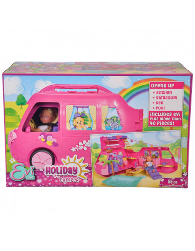 Papusa Simba Evi Love 12 cm Holiday Camper cu rulota si