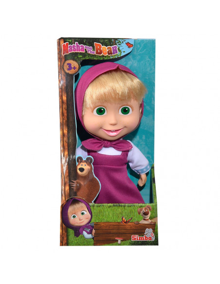 Papusa cu corp moale Simba Masha and the Bear 23 cm Masha Soft