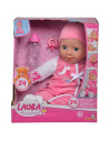 Papusa interactiva Simba Laura Baby Talk 38 cm cu biberon si