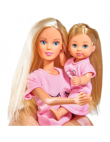 Set Simba Steffi Love Bedtime cu papusa 29 cm, papusa 12 cm si