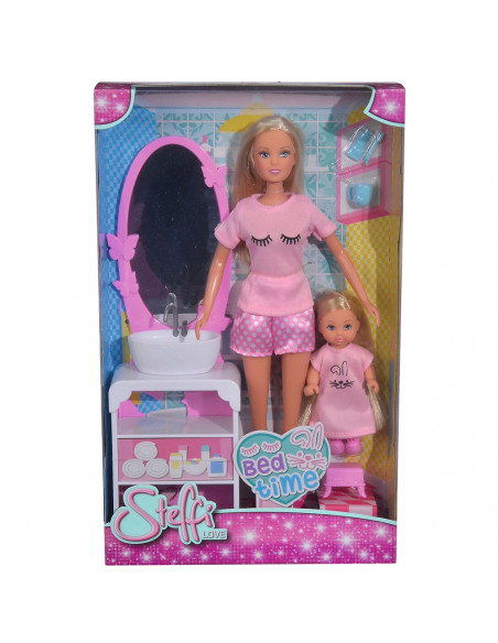 Set Simba Steffi Love Bedtime cu papusa 29 cm, papusa 12 cm si