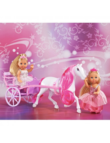 Set Simba Evi Love Romantic Carriage cu 2 papusi 12 cm si
