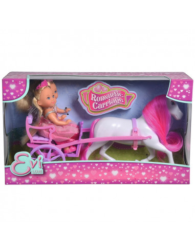Set Simba Evi Love Romantic Carriage cu 2 papusi 12 cm si