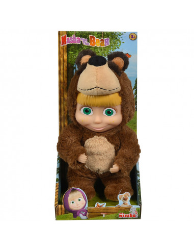 Papusa Simba Masha and the Bear 2 in 1 Masha 25 cm in costum de