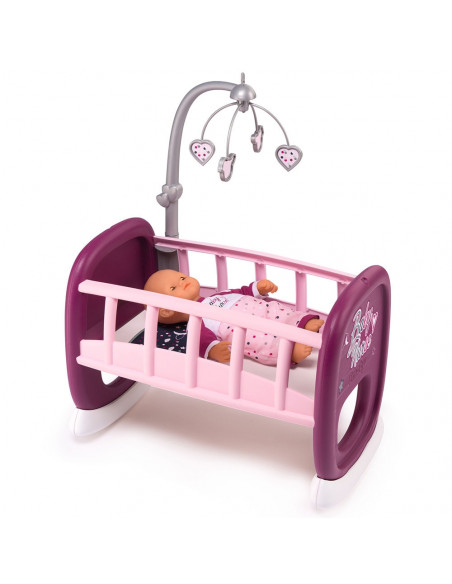 Leagan pentru papusa Smoby Baby Nurse mov cu carusel,S7600220343