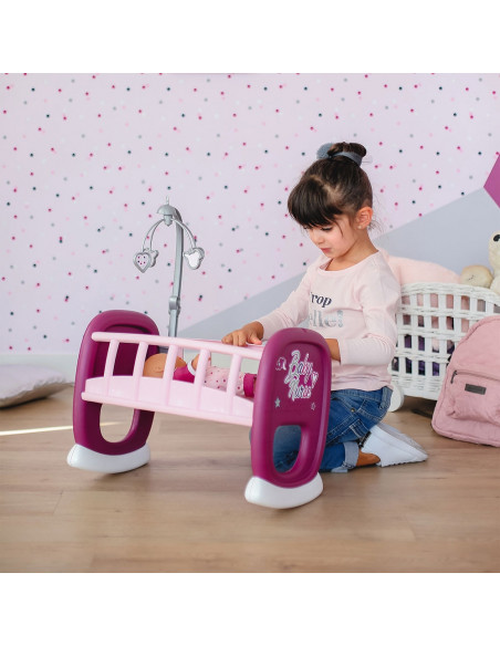 Leagan pentru papusa Smoby Baby Nurse mov cu carusel,S7600220343