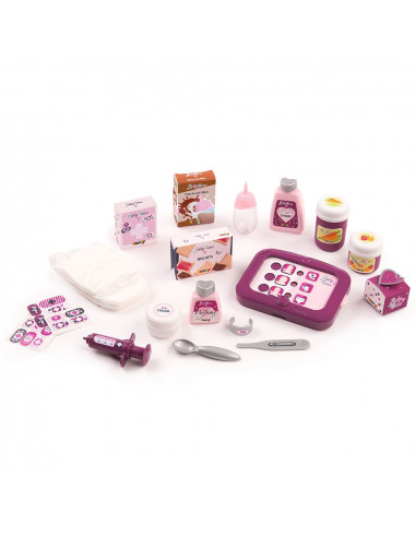 Set cadita si accesorii pentru papusi Smoby Baby Nurse Nursery