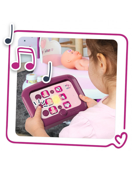 Set cadita si accesorii pentru papusi Smoby Baby Nurse Nursery