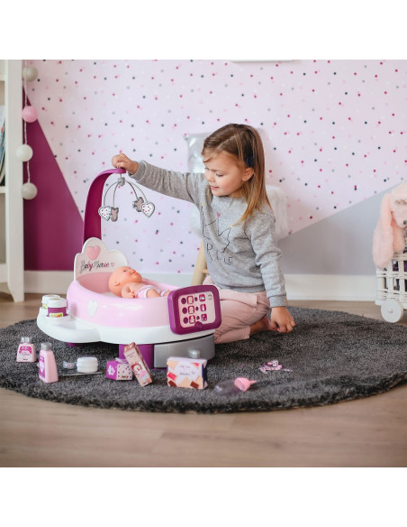 Set cadita si accesorii pentru papusi Smoby Baby Nurse Nursery