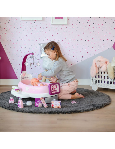 Set cadita si accesorii pentru papusi Smoby Baby Nurse Nursery
