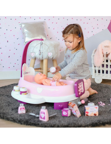 Set cadita si accesorii pentru papusi Smoby Baby Nurse Nursery