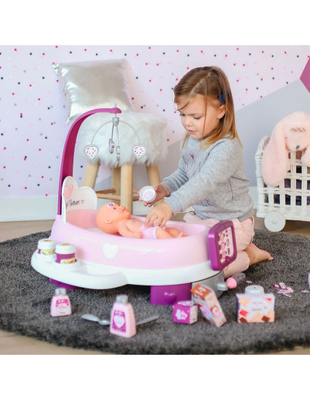Set cadita si accesorii pentru papusi Smoby Baby Nurse Nursery