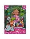 Papusa Simba Evi Love 12 cm Baby Safari cu figurine si