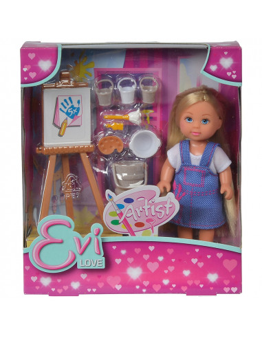 Papusa Simba Evi Love Artist 12 cm cu accesorii,S105733208
