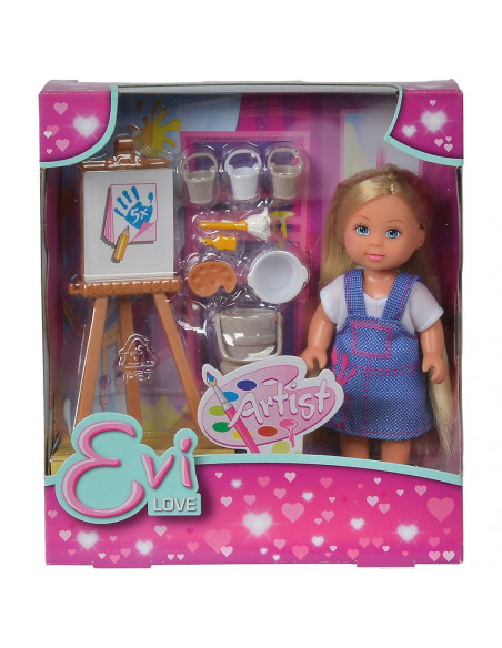 Papusa Simba Evi Love Artist 12 cm cu accesorii,S105733208