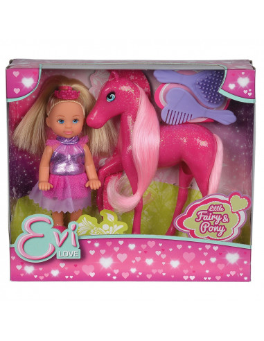 Papusa Simba Evi Love Fairy 12 cm cu ponei Pony si