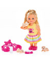 Papusa Simba Evi Love Puppy Love papusa 12 cm cu 3 catelusi si