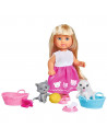 Papusa Simba Evi Love Dog & Cat papusa 12 cm cu catel, pisica