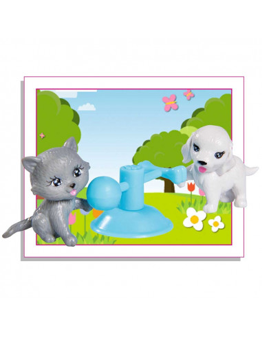 Papusa Simba Evi Love Dog & Cat papusa 12 cm cu catel, pisica