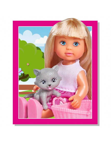 Papusa Simba Evi Love Dog & Cat papusa 12 cm cu catel, pisica