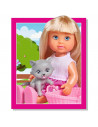 Papusa Simba Evi Love Dog & Cat papusa 12 cm cu catel, pisica