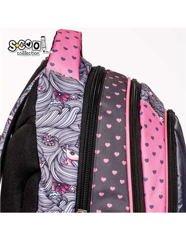 Ghiozdan scoala anatomic S-COOL SC2632, Motiv light unicorn