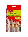 Creioane colorate Trilino Jumbo triunghiulare Herlitz, 12 culori