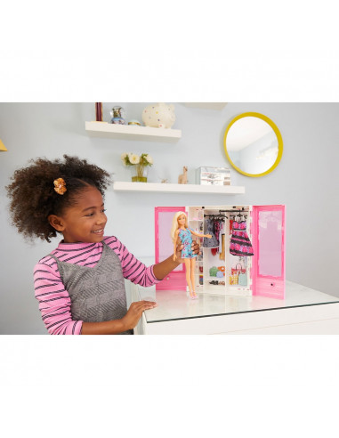 Set Barbie by Mattel Fashion and Beauty Dulap cu haine si