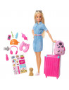 Set Barbie by Mattel Travel papusa cu accesorii FWV25,MT-FWV25