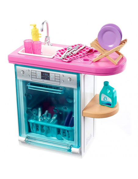 Set Barbie by Mattel Estate Masina de spalat vase cu accesorii
