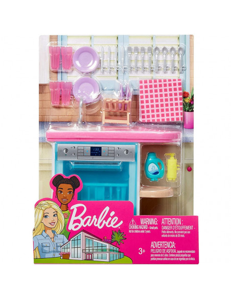 Set Barbie by Mattel Estate Masina de spalat vase cu accesorii