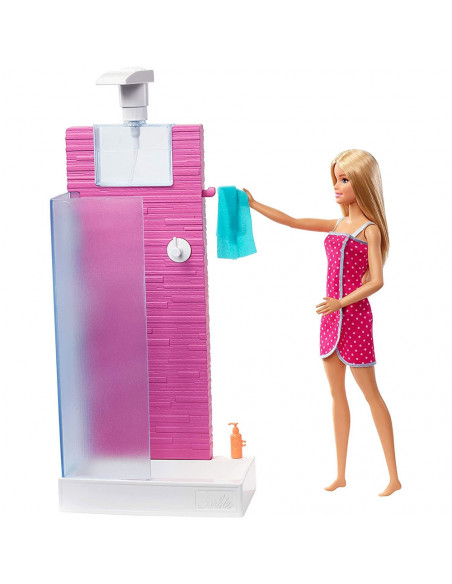 Set Barbie by Mattel Estate cabina dus cu papusa si