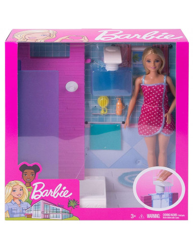 Set Barbie by Mattel Estate cabina dus cu papusa si