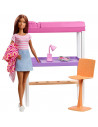 Set Barbie by Mattel Estate Birou cu pat supraetajat, papusa si