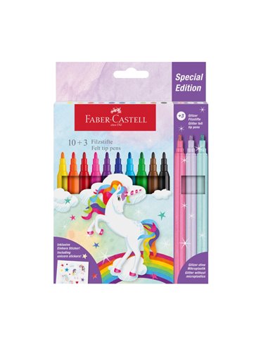 Carioci Faber-Castell FC554213, 13 culori, Motiv unicorn