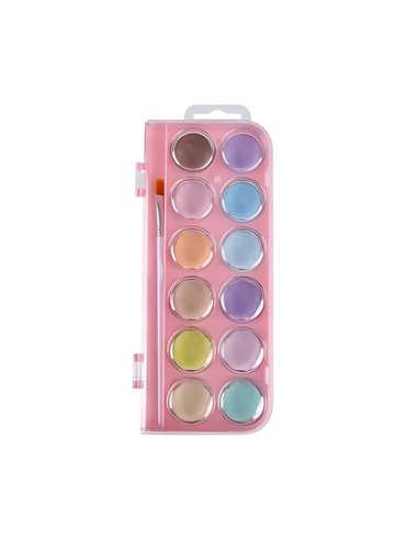 Acuarele Herlitz tip pastila 9495260, 12 culori pastel