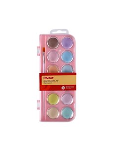 Acuarele Herlitz tip pastila 9495260, 12 culori pastel 2